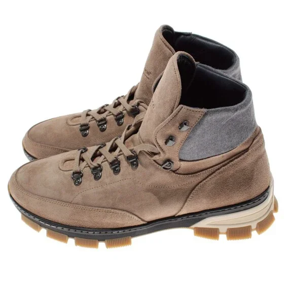 Di Bianco NWB Livigno Suede Hiking Boots Size 43.5 US 10.5 Fontanella Oslo Brown
